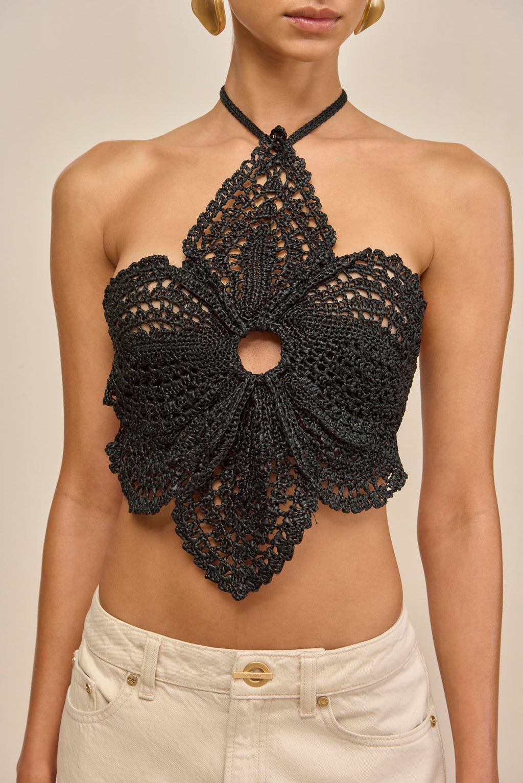 DARLENA CROCHET TOP - BLACK