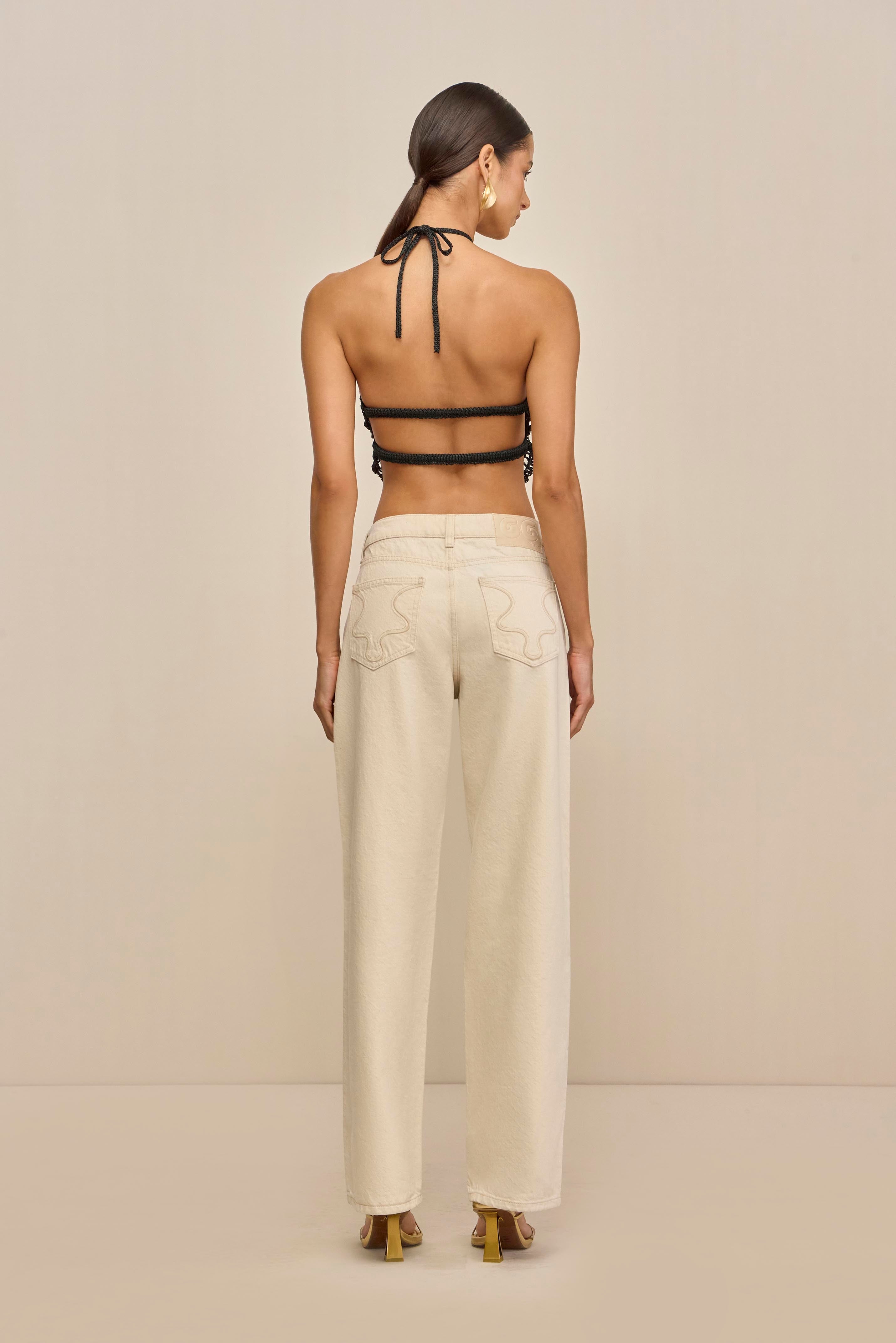 DARLENA CROCHET TOP - BLACK