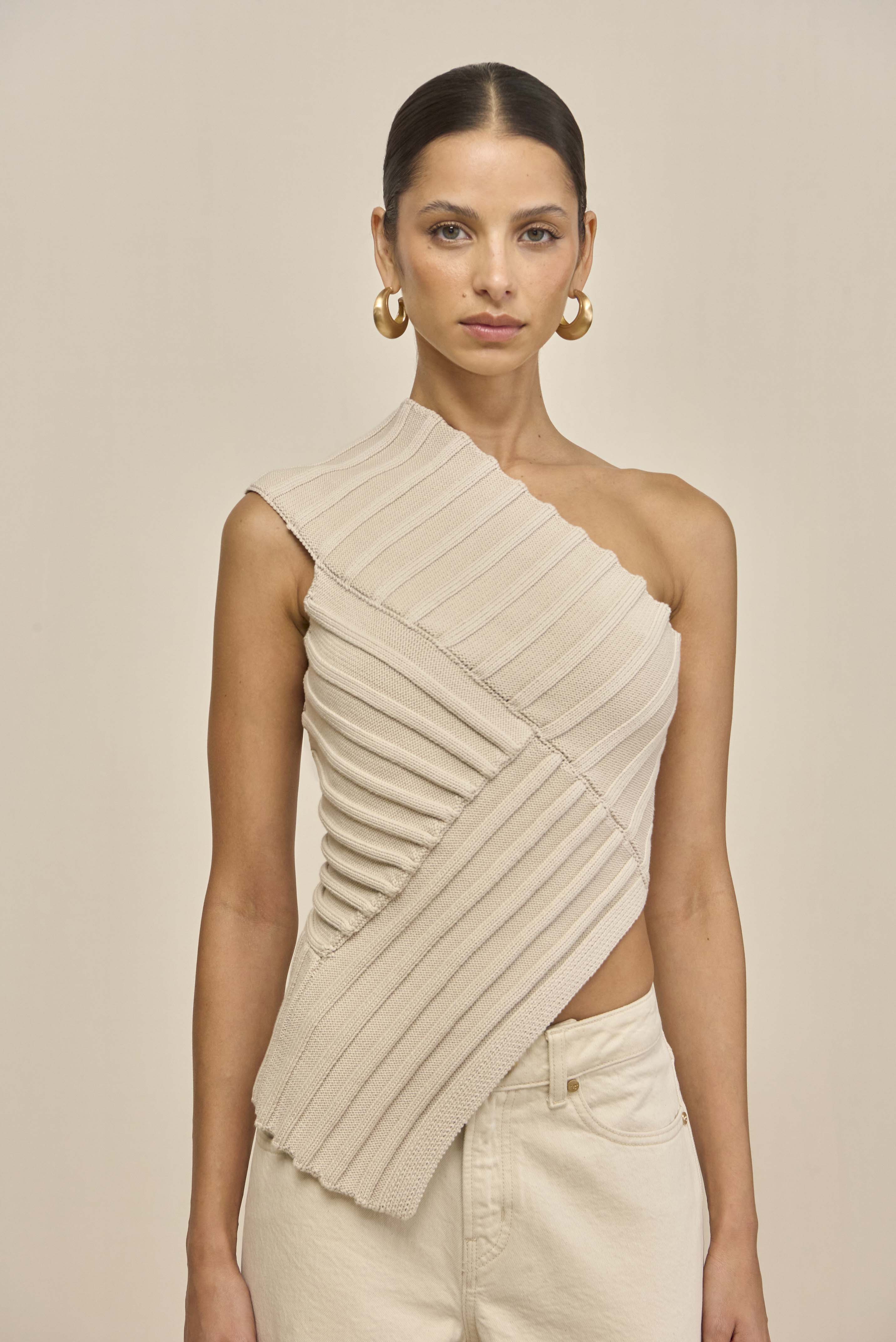 DEL KNIT TOP - MUSHROOM