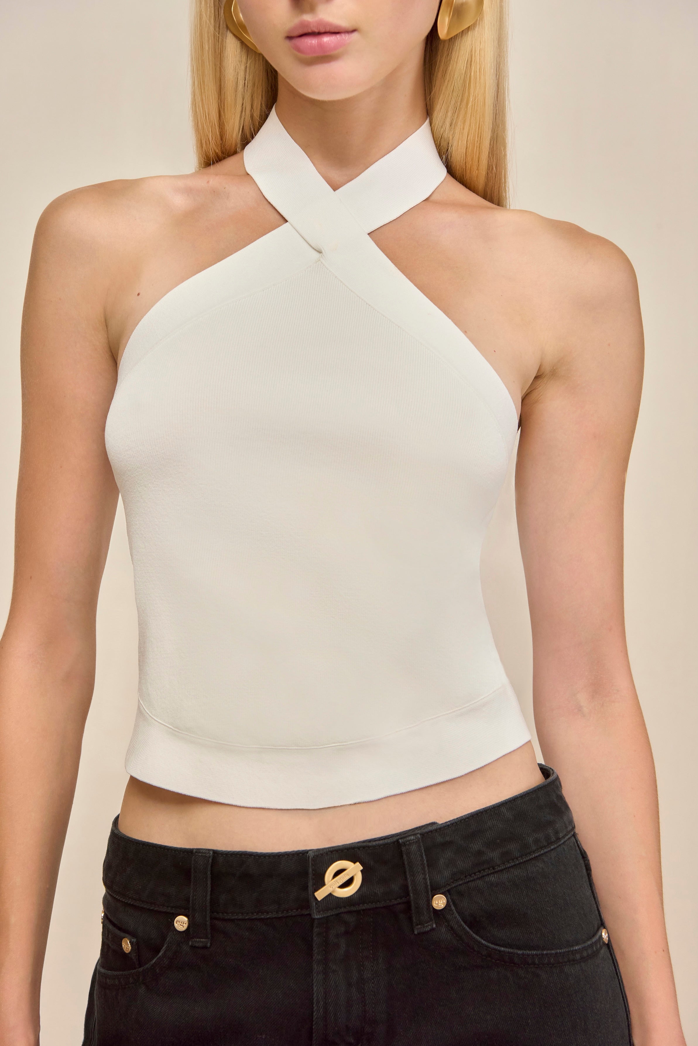 LOUISA KNIT TOP - OFF WHITE