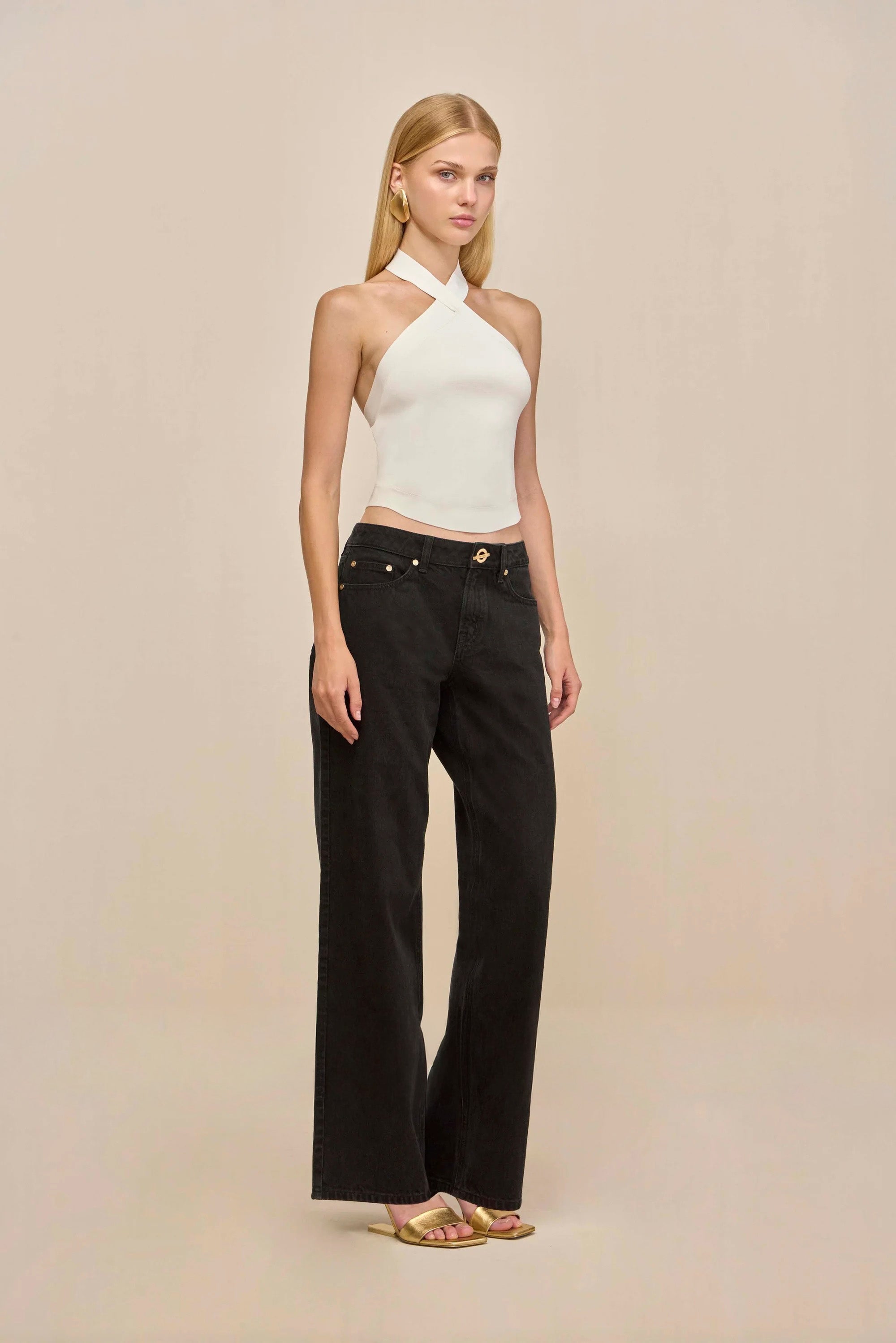 LOUISA KNIT TOP - OFF WHITE